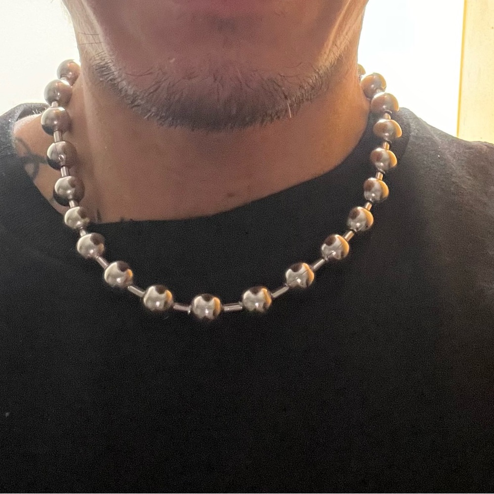 Ball and Chain stainless steel choker 10mm thick 18inch long